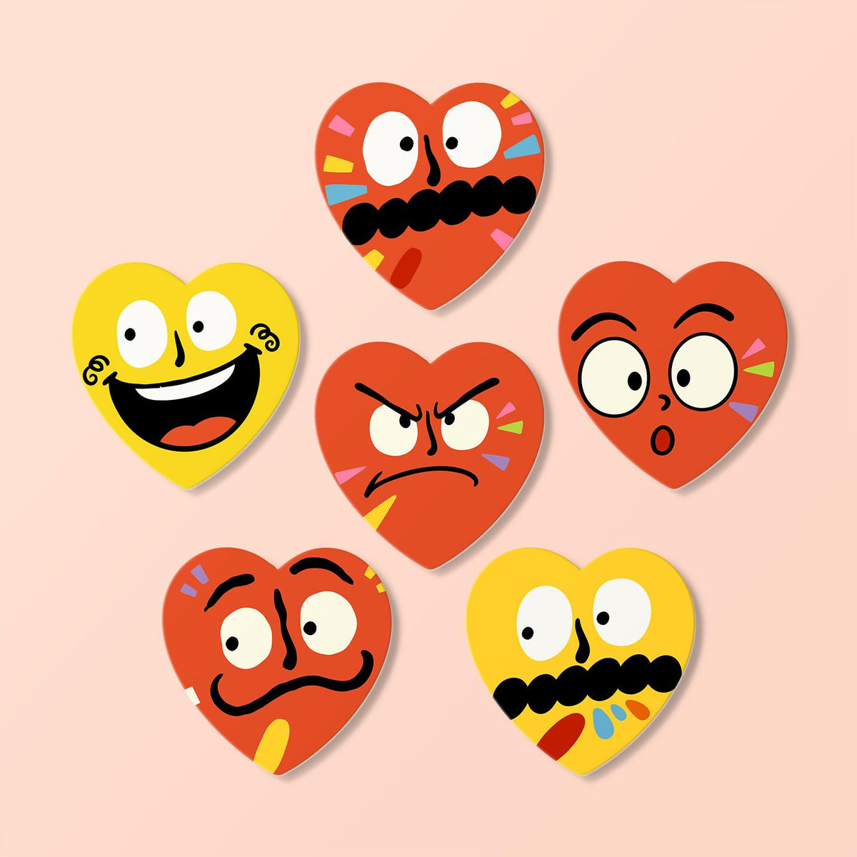 Grumpy and Giggly Faces paint by numbers coasters – image 17