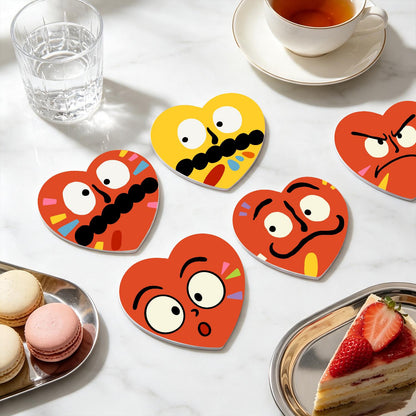 Grumpy and Giggly Faces paint by numbers coasters – image 21