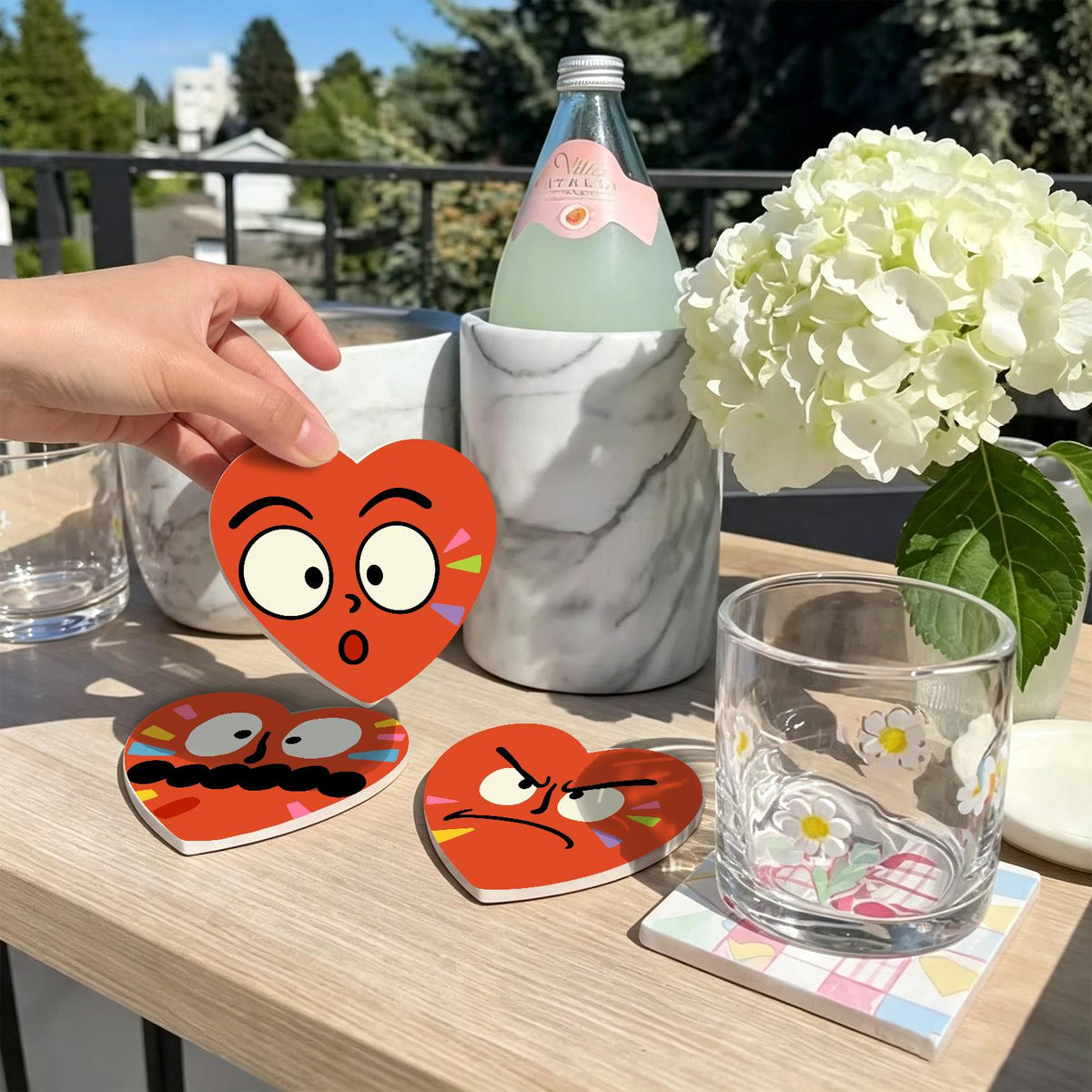 Grumpy and Giggly Faces paint by numbers coasters – image 22