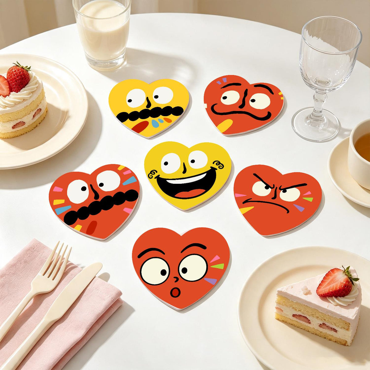 Grumpy and Giggly Faces paint by numbers coasters – image 23
