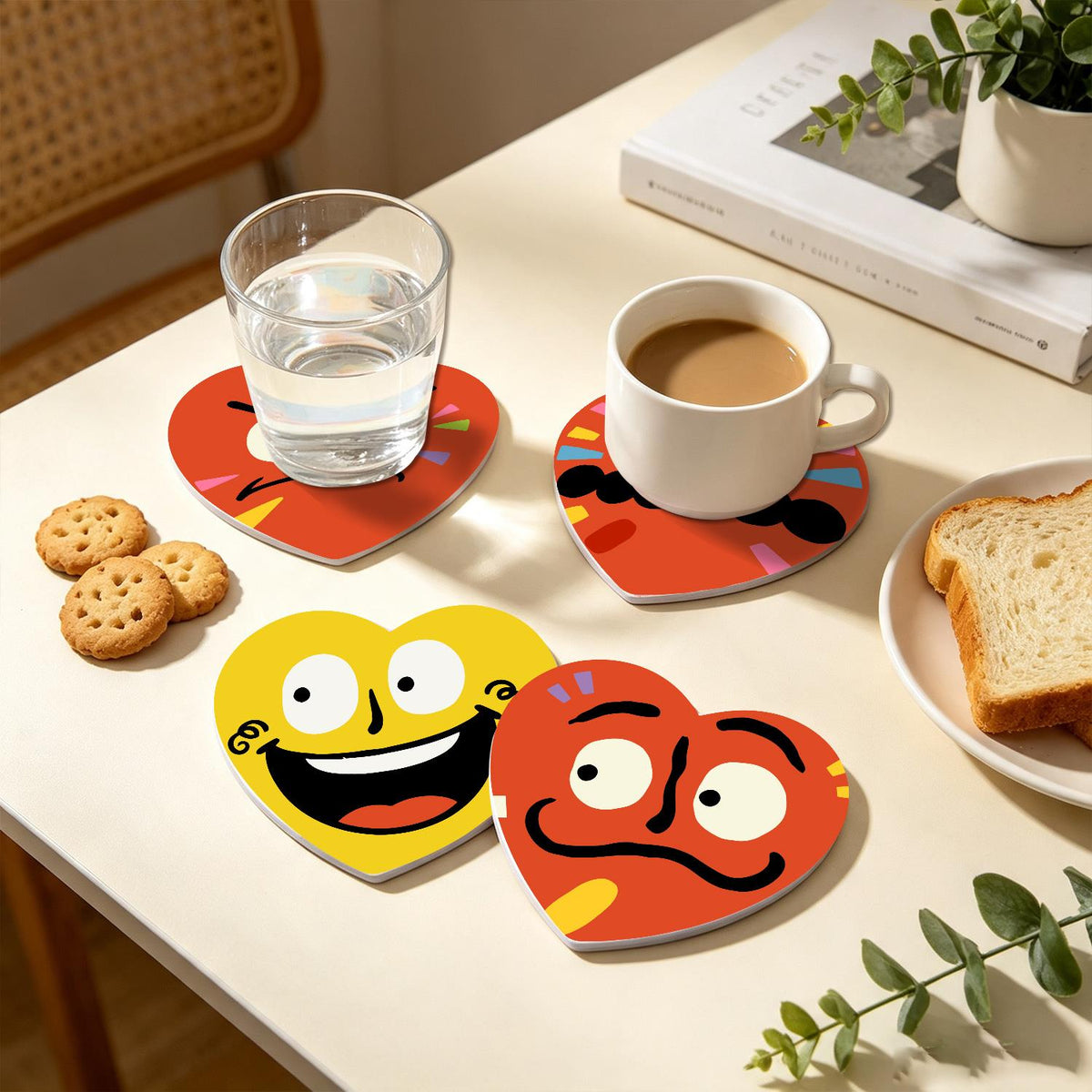 Grumpy and Giggly Faces paint by numbers coasters – image 25