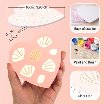 Boho Beach Sun and Coconuts paint by numbers coasters – image 10