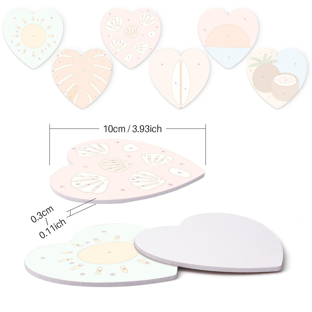 Boho Beach Sun and Coconuts paint by numbers coasters – image 15
