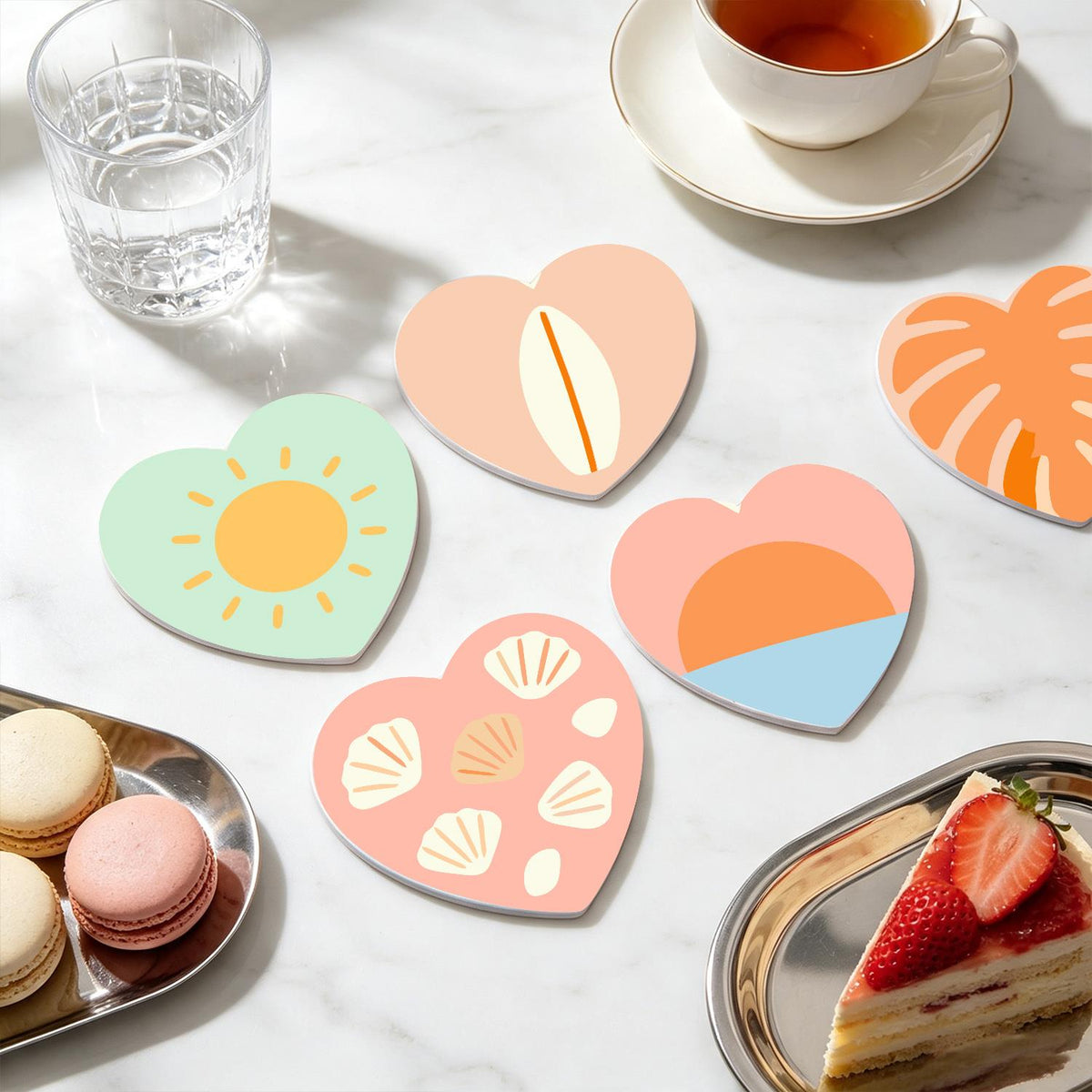 Boho Beach Sun and Coconuts paint by numbers coasters – image 20