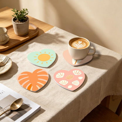 Boho Beach Sun and Coconuts paint by numbers coasters – image 23