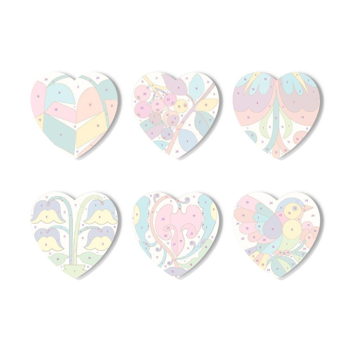 Folk Art Bird and Bellflowers paint by numbers coasters – image 16