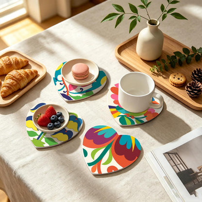 Folk Art Bird and Bellflowers paint by numbers coasters – image 23