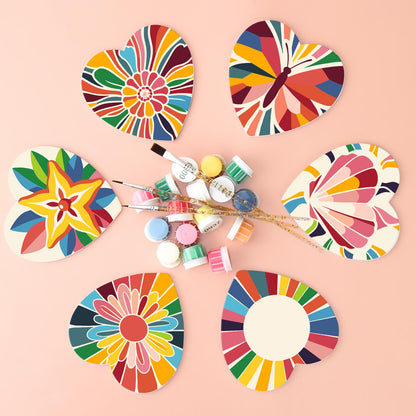Kaleidoscope Butterfly and Star paint by numbers coasters – image 3