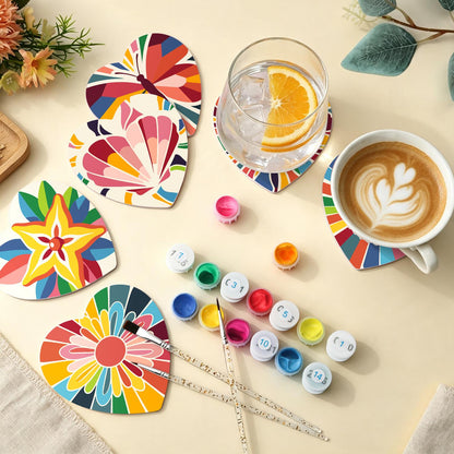 Kaleidoscope Butterfly and Star paint by numbers coasters – image 5