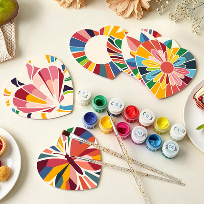 Kaleidoscope Butterfly and Star paint by numbers coasters – image 7