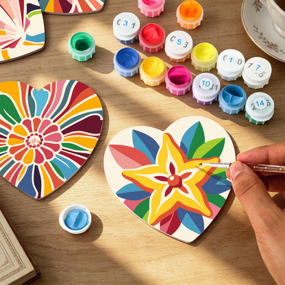 Kaleidoscope Butterfly and Star paint by numbers coasters – image 9