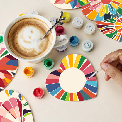 Kaleidoscope Butterfly and Star paint by numbers coasters – image 12