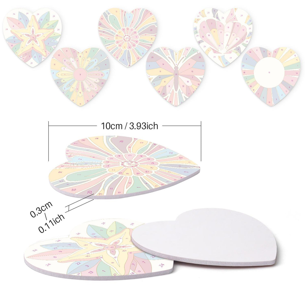 Kaleidoscope Butterfly and Star paint by numbers coasters – image 15