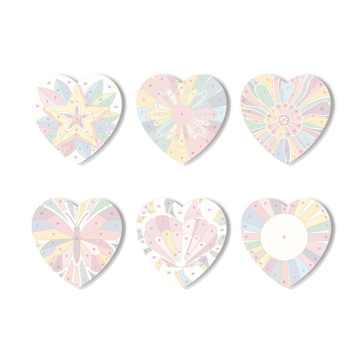 Kaleidoscope Butterfly and Star paint by numbers coasters – image 16