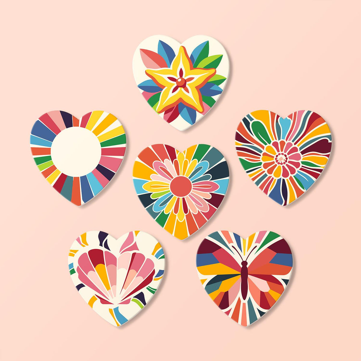 Kaleidoscope Butterfly and Star paint by numbers coasters – image 17