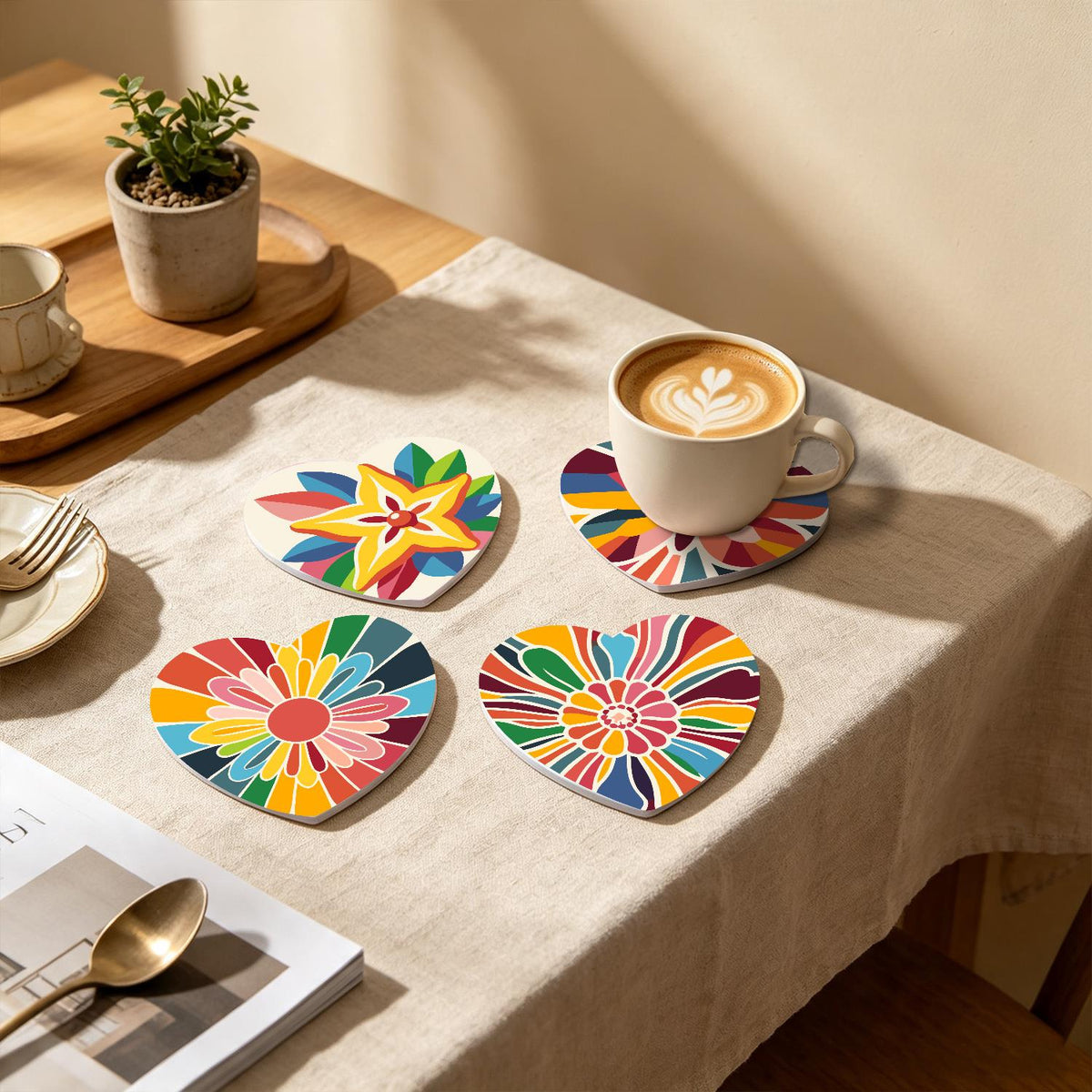 Kaleidoscope Butterfly and Star paint by numbers coasters – image 19