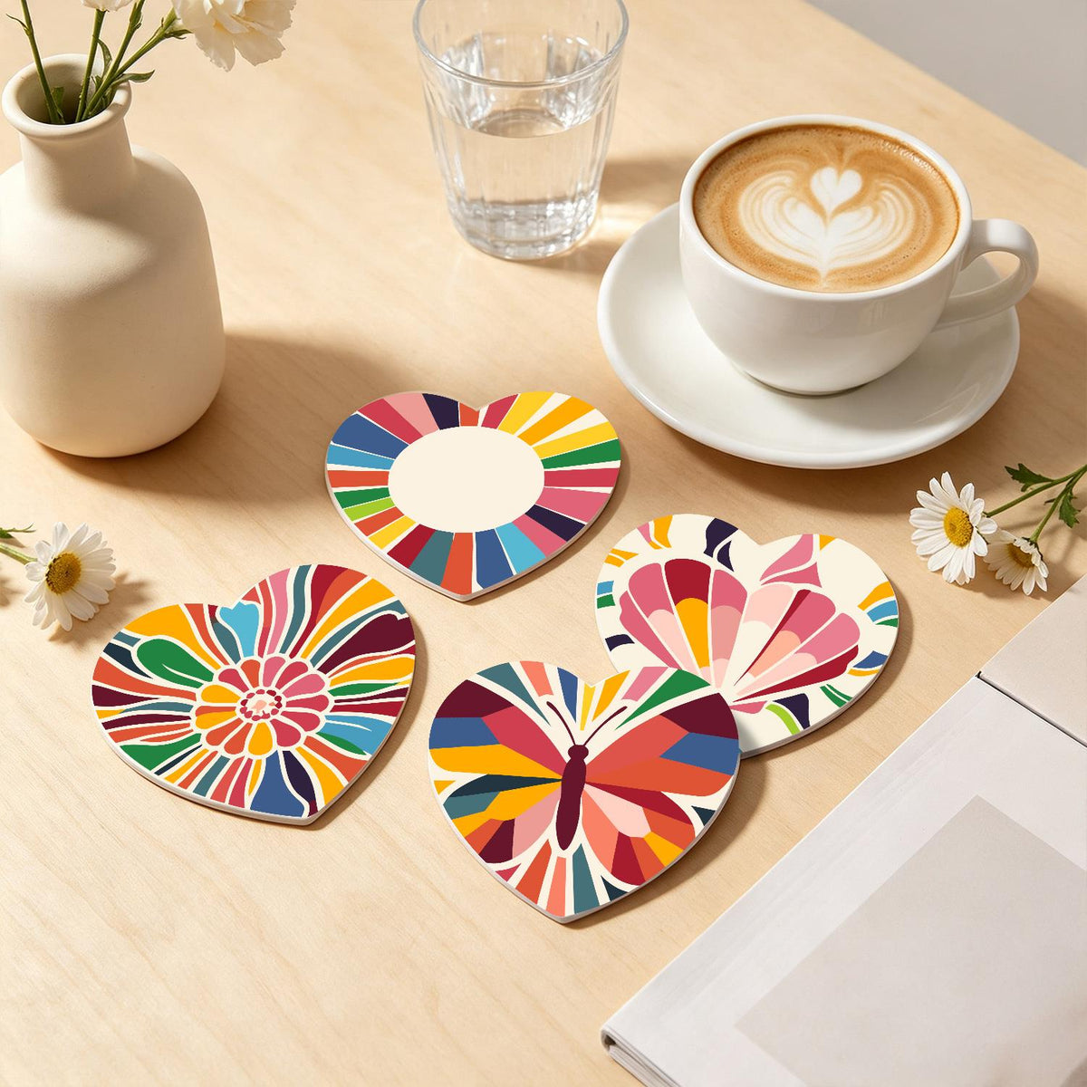 Kaleidoscope Butterfly and Star paint by numbers coasters – image 21