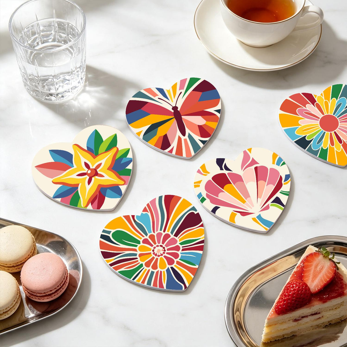 Kaleidoscope Butterfly and Star paint by numbers coasters – image 22