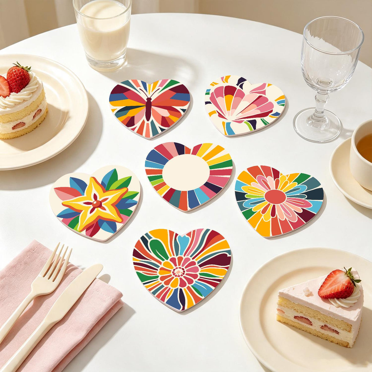 Kaleidoscope Butterfly and Star paint by numbers coasters – image 24