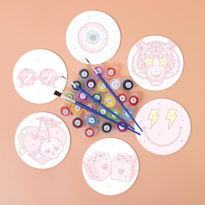 Hot Pink Preppy Icons paint by numbers coasters – image 2