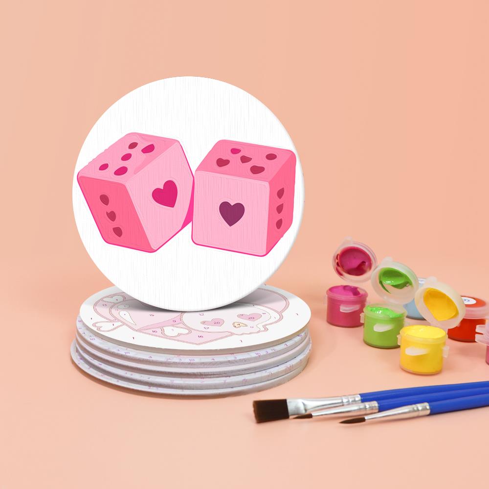 Hot Pink Preppy Icons paint by numbers coasters – image 4