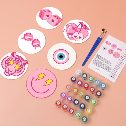 Hot Pink Preppy Icons paint by numbers coasters – image 5