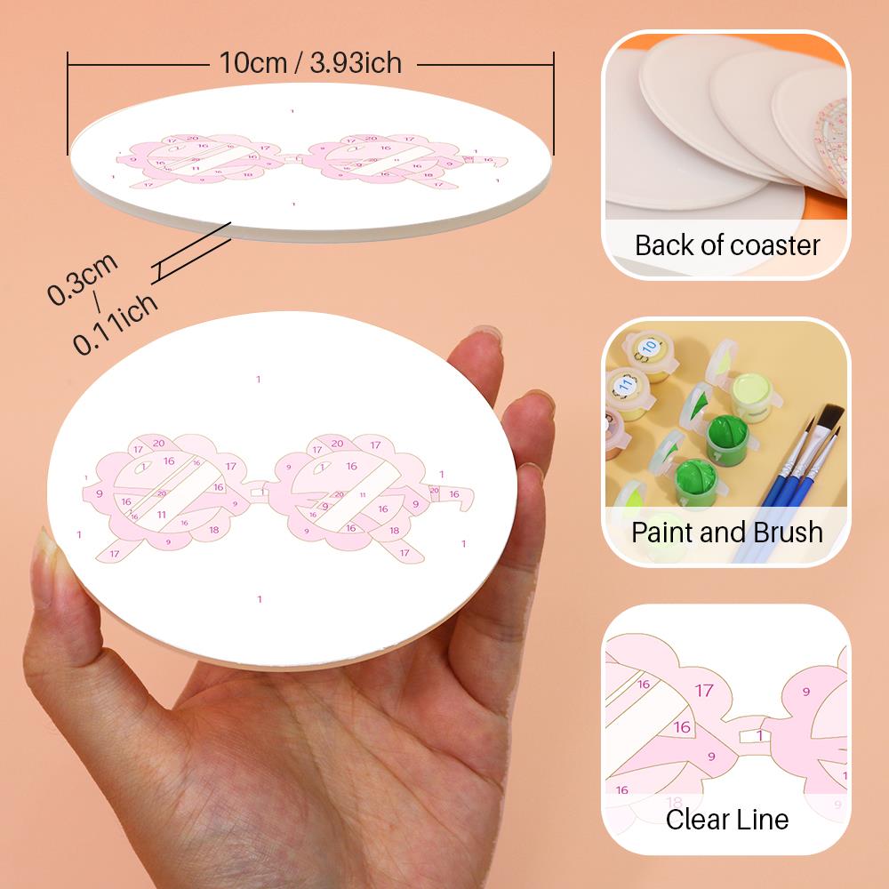 Hot Pink Preppy Icons paint by numbers coasters – image 8