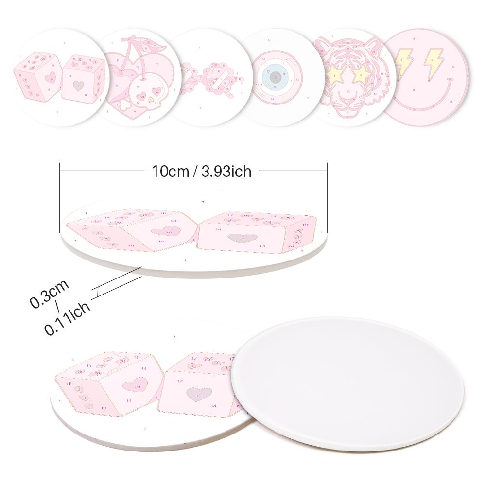 Hot Pink Preppy Icons paint by numbers coasters – image 9