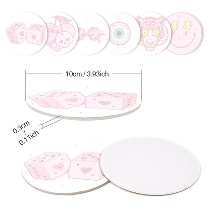 Hot Pink Preppy Icons paint by numbers coasters – image 9