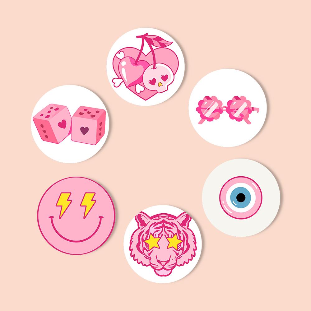 Hot Pink Preppy Icons paint by numbers coasters – image 12