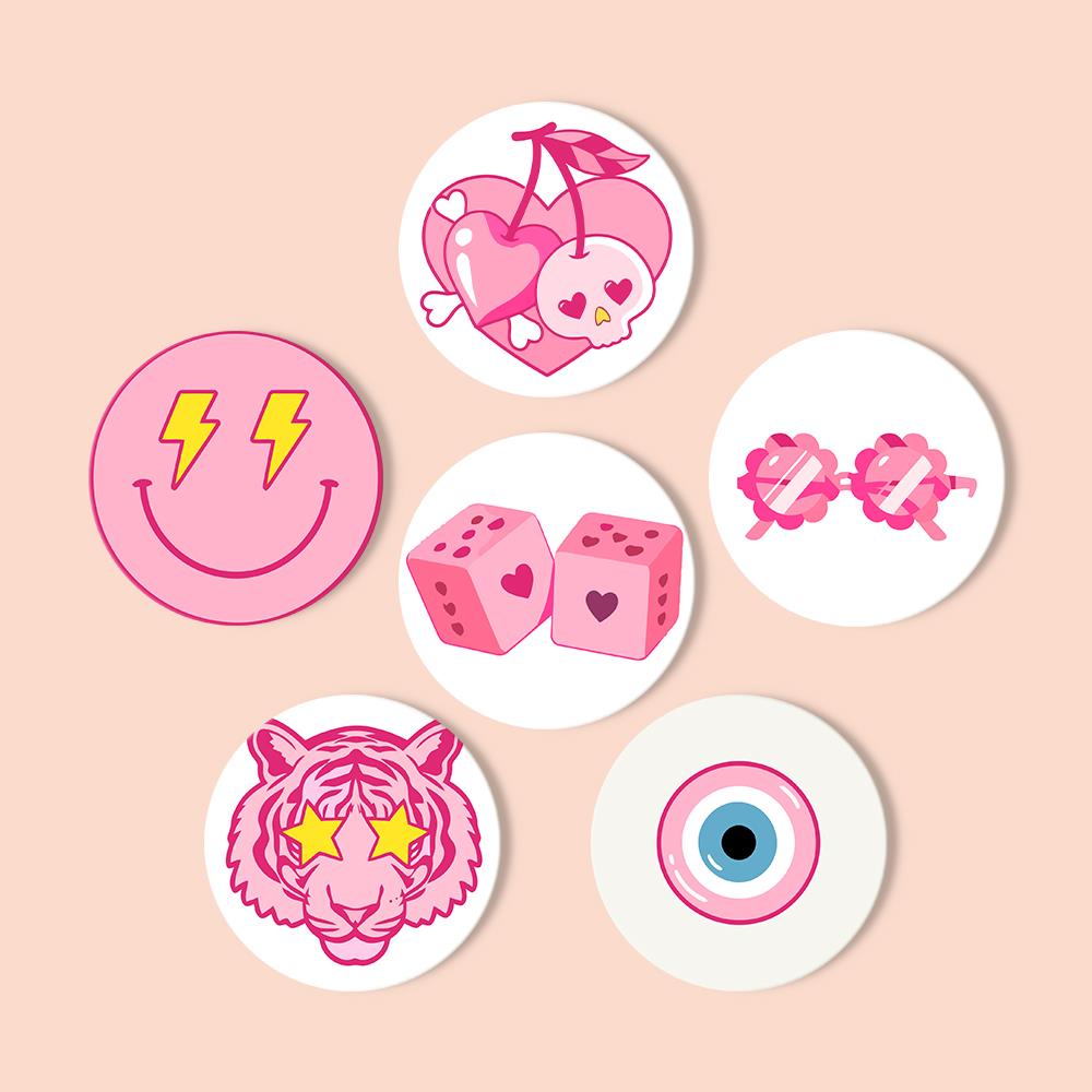 Hot Pink Preppy Icons paint by numbers coasters – image 13