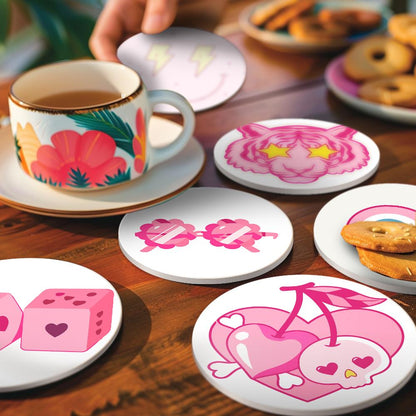 Hot Pink Preppy Icons paint by numbers coasters – image 14