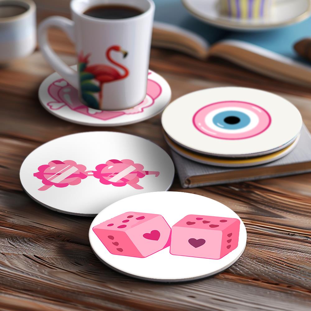 Hot Pink Preppy Icons paint by numbers coasters – image 15