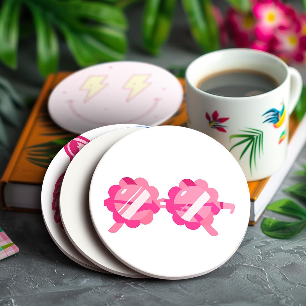 Hot Pink Preppy Icons paint by numbers coasters – image 16