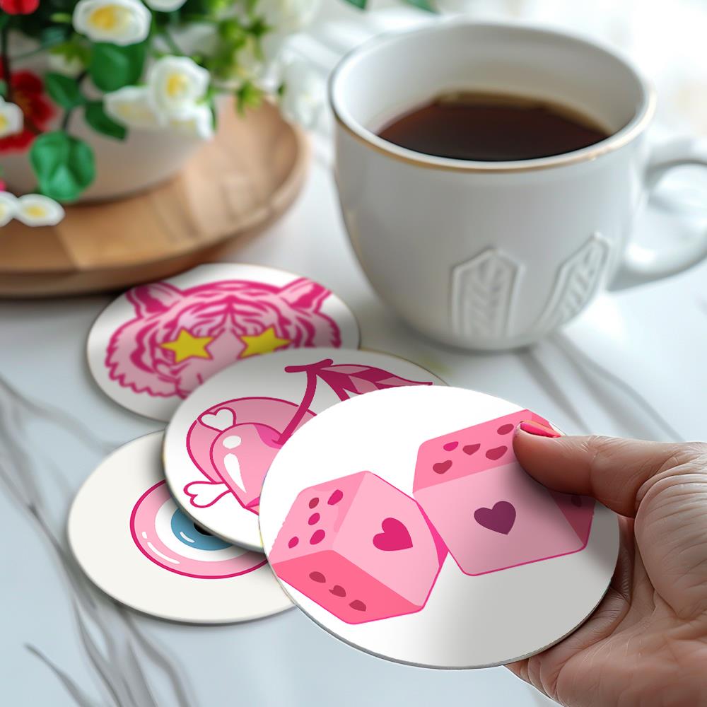 Hot Pink Preppy Icons paint by numbers coasters – image 18