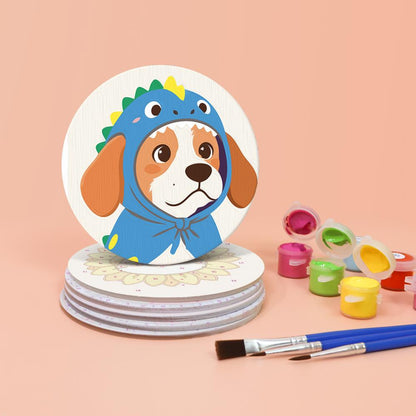 Costumed Puppy Dress-Up paint by numbers coasters – image 4