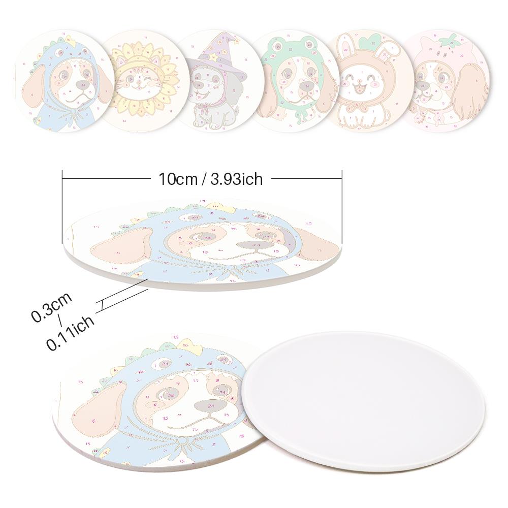 Costumed Puppy Dress-Up paint by numbers coasters – image 9