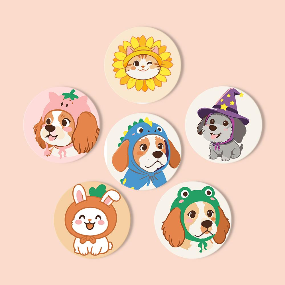 Costumed Puppy Dress-Up paint by numbers coasters – image 13