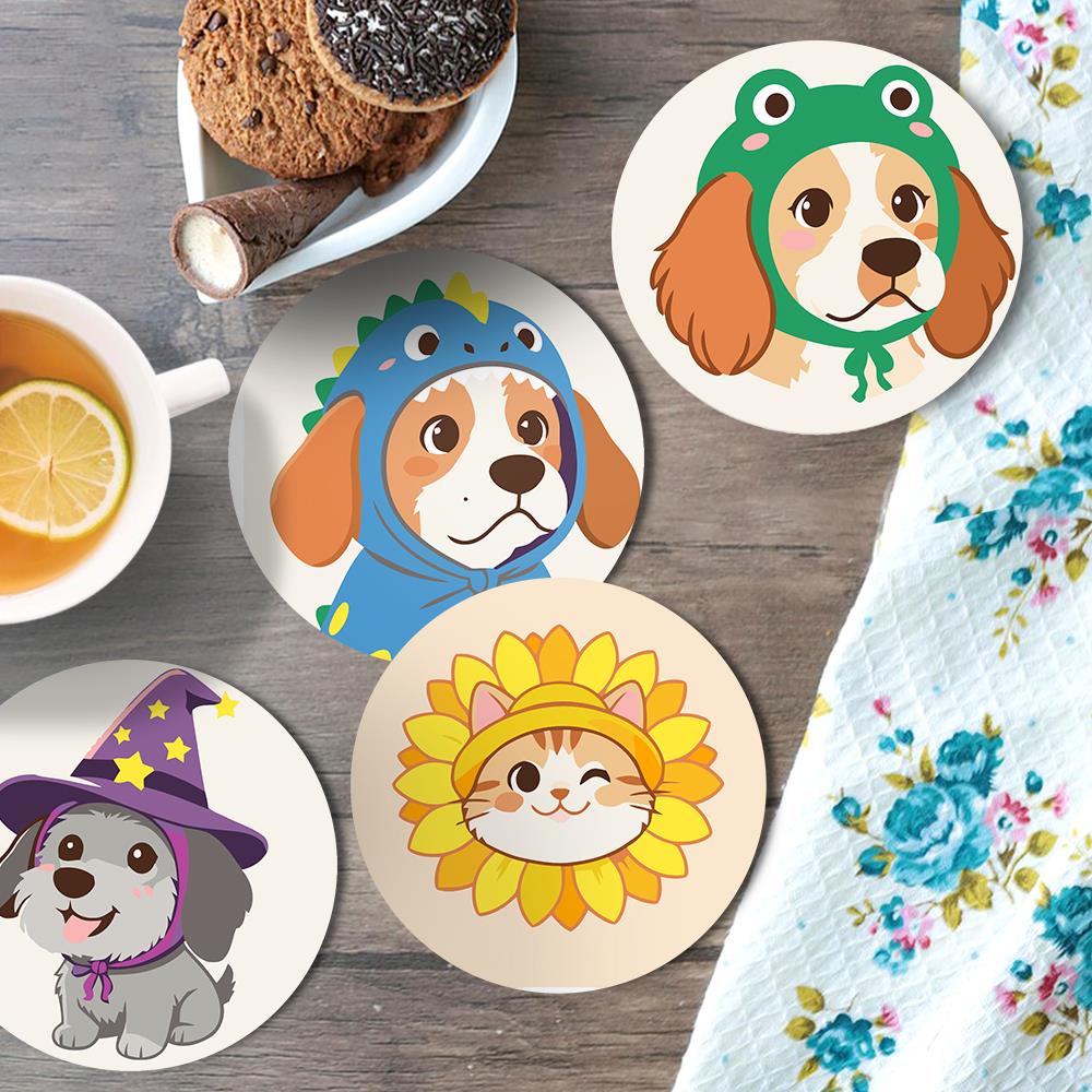 Costumed Puppy Dress-Up paint by numbers coasters – image 14