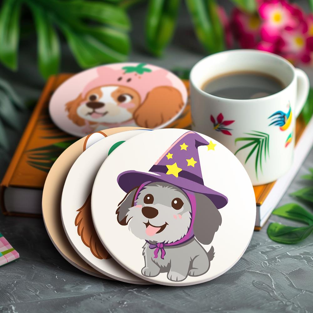 Costumed Puppy Dress-Up paint by numbers coasters – image 19