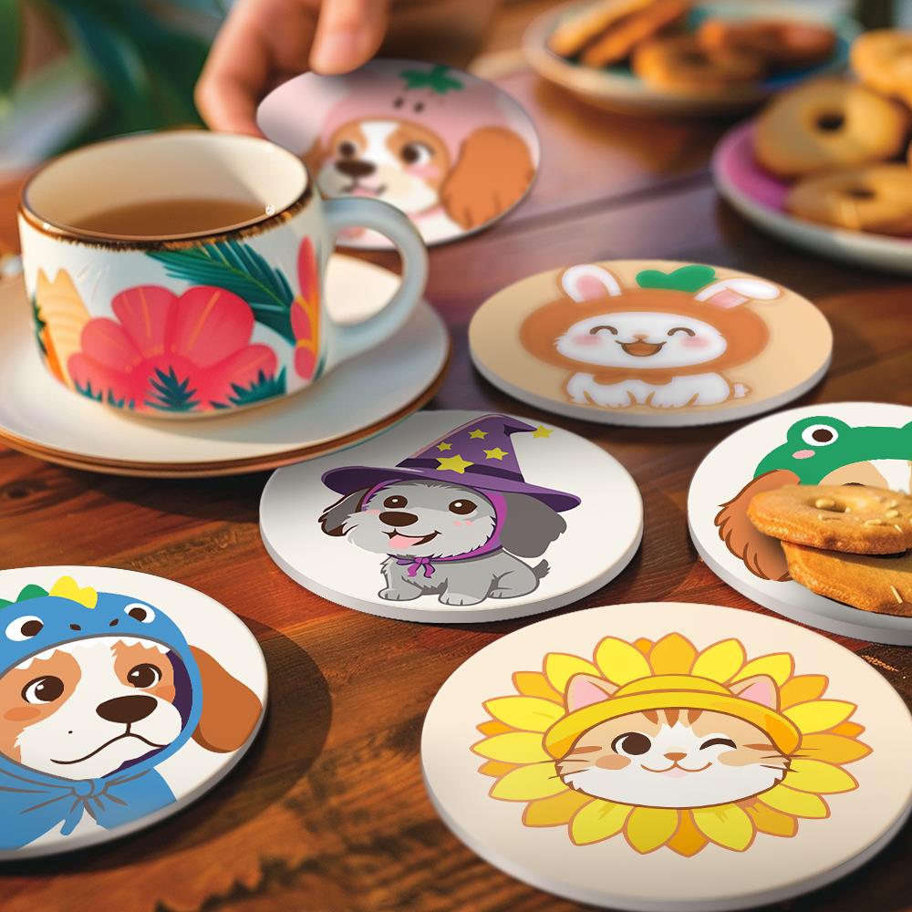 Costumed Puppy Dress-Up paint by numbers coasters – image 21
