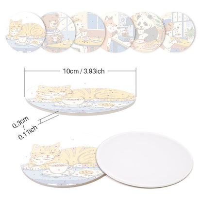 Cafe Critters Coffee Break paint by numbers coasters – image 9
