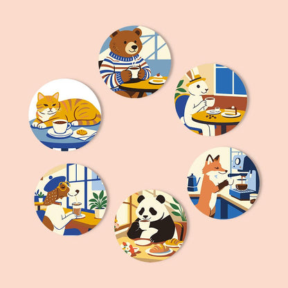 Cafe Critters Coffee Break paint by numbers coasters – image 12