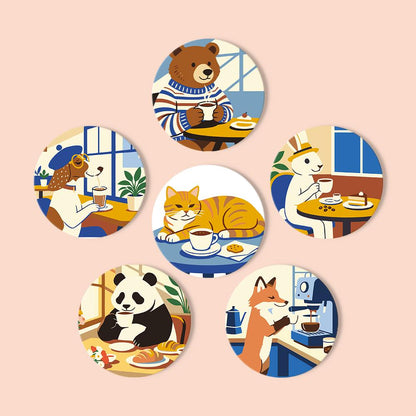 Cafe Critters Coffee Break paint by numbers coasters – image 13