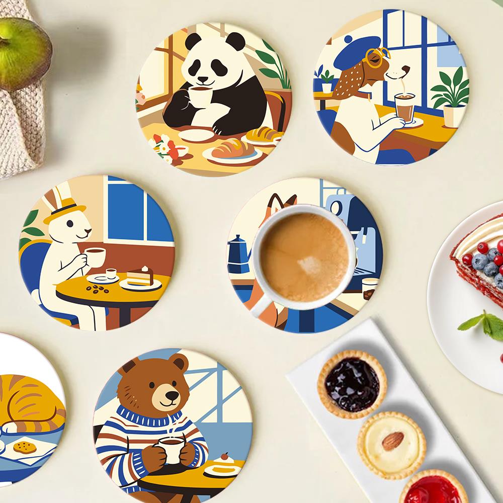 Cafe Critters Coffee Break paint by numbers coasters – image 16