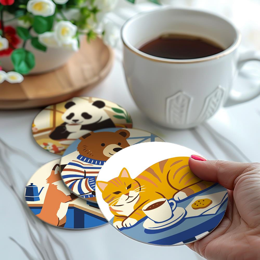 Cafe Critters Coffee Break paint by numbers coasters – image 17