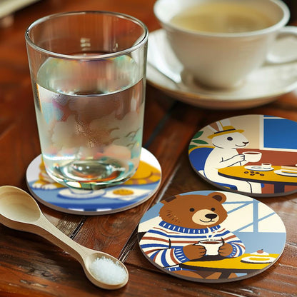 Cafe Critters Coffee Break paint by numbers coasters – image 18