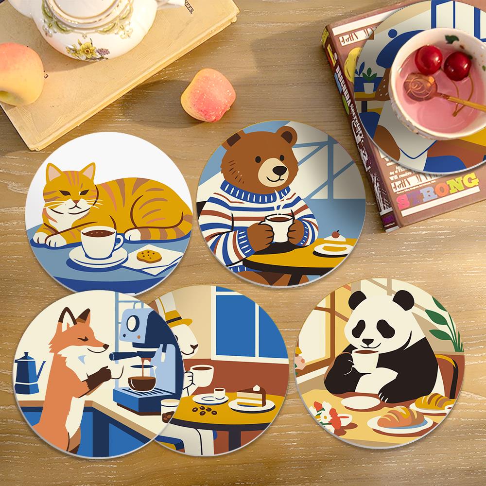 Cafe Critters Coffee Break paint by numbers coasters – image 19