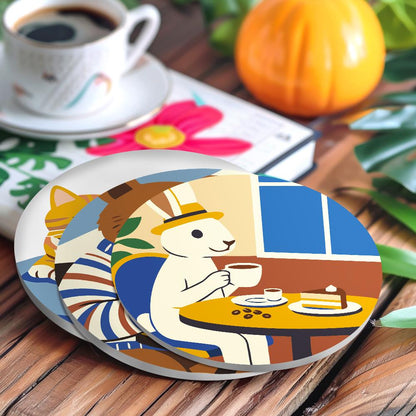 Cafe Critters Coffee Break paint by numbers coasters – image 20