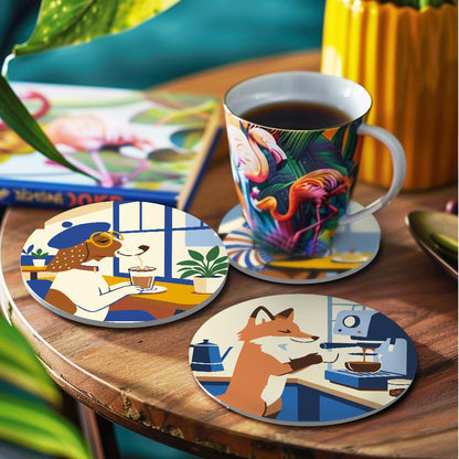 Cafe Critters Coffee Break paint by numbers coasters – image 21